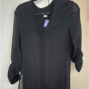 Black Helmut Lang Sheer Blouse / Top / Cover-up.